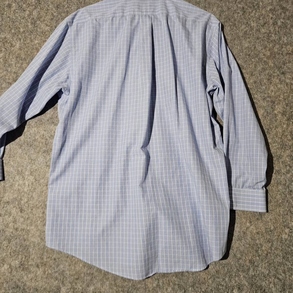 Brooks Brothers Mens 16.5 2/3 Blue Plaid Regular Fit Non Iron Button Down Shirt - Picture 3 of 7